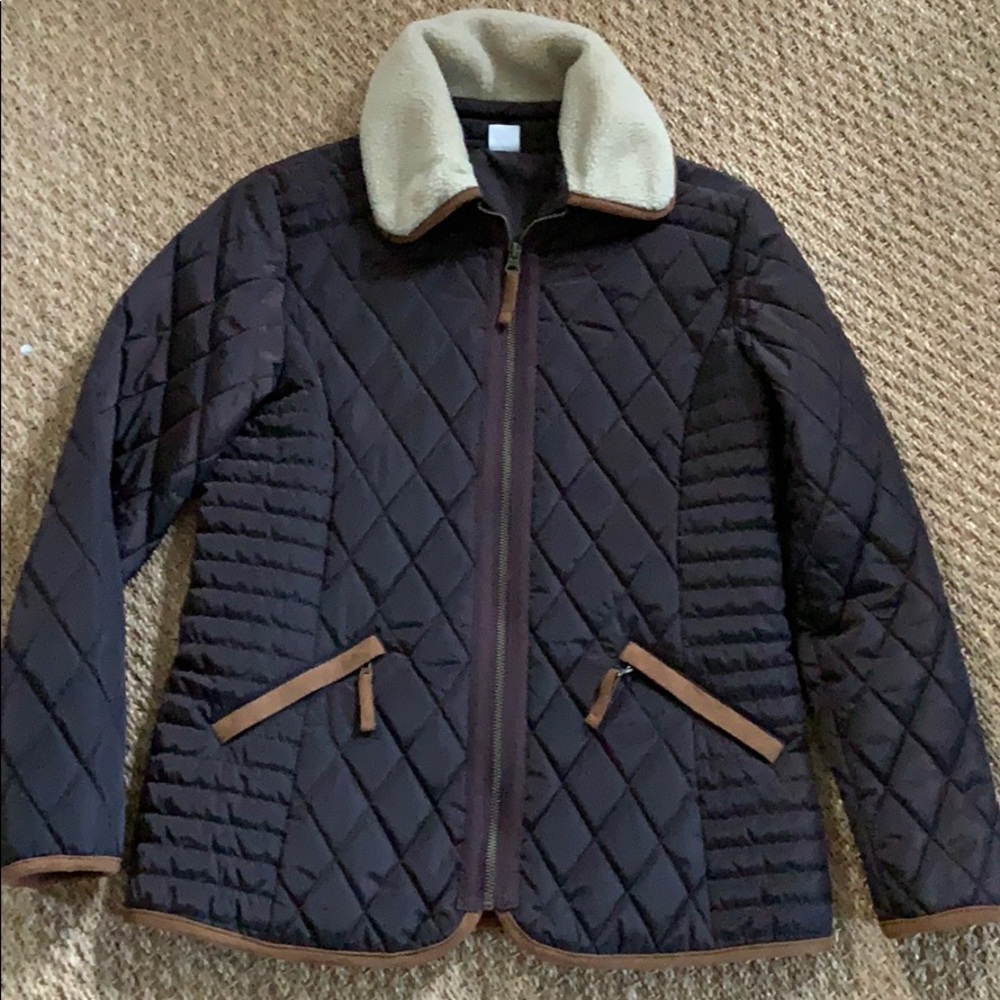 Jockey/ quilted brown coat (XS).
